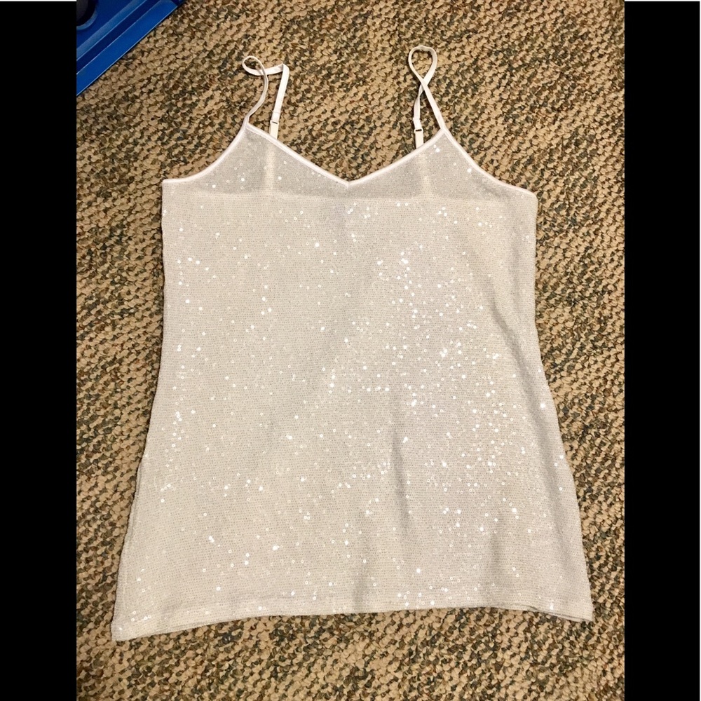 NWOT!! Express white glittery camisole!!